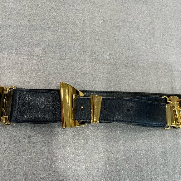 [M/Max34”/W1”]Vintage Women Belt with Gold Tone Hardware - Picture 4 of 8